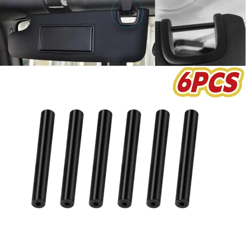 6Pcs/Set Rubber Automobile Visor Repair Kit For Jeep FOR Wrangler JK JKU 2007-2017 Black Car Accessories Sun Visor Repair Tube