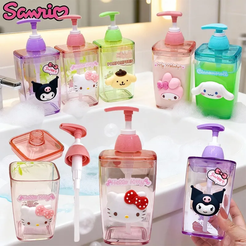 

Sanrio шампунь для мытья тела бутылка-дозатор Kawaii Hello Kitty дезинфицирующее средство для рук бутылка для заправки милая мелодия пресс для ванной комнаты бутылка с пеной