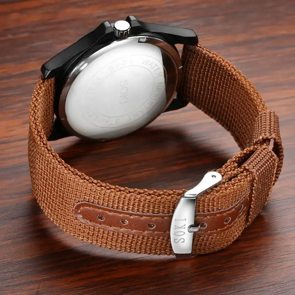 Men's Simple Round Glass Dial Quartz Watch