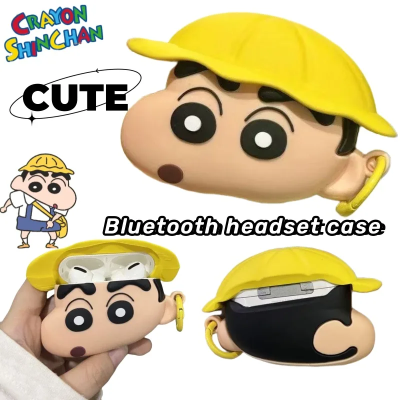 

Новый карандаш Шин-тян, аниме, периферийные устройства, креативный мультяшный милый Bluetooth-гарнитура, устойчивый к падению чехол, высокое качество, подарок подруге