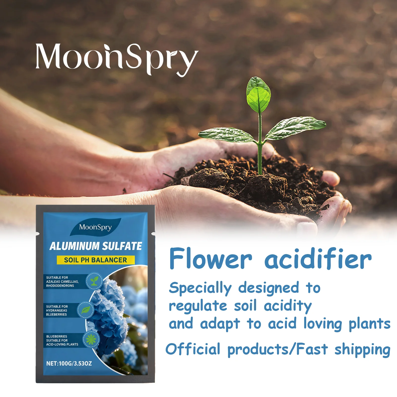 MoonSpry PH Down Concentrated Acidifier - Nutrient Supplement for Azalea Gardenia Camellia Indoor Outdoor Plants