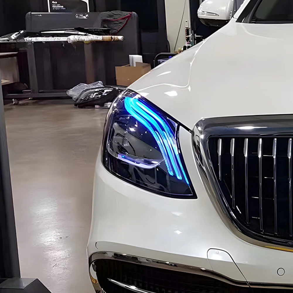 

For Benz W222 2014-2018 Car Front Lamps Upgrade Maybach Style Projector Lens Tool Accessories LED Auto Headlights Assembly