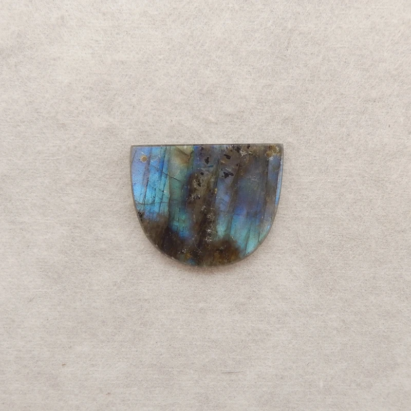 

Натуральная бусина из лабрадорита для изготовления ювелирных изделий, полукруг, подвеска с двойными отверстиями, полудрагоценный камень своими руками, 30x24x3 мм, 5,1 г