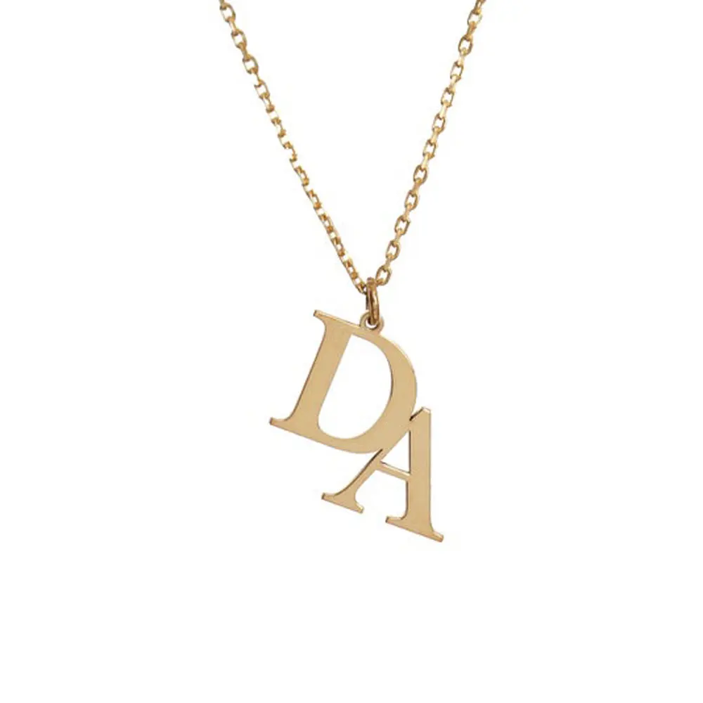 Custom Name Initials Necklace for Women Fashion Customized Personalised Letter Stainless Steel Gold Choker Necklace Jewelry Gift