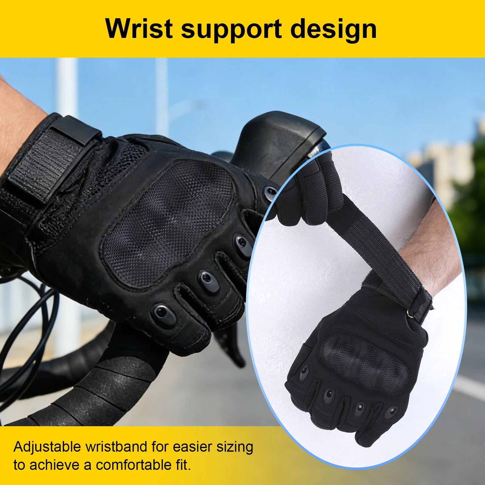 

Motorcycle Gear for Men Women Touchscreen Guantes De Moto with Hard Knuckle & Adjustable Wrist for Airsoft Paintball Range Work
