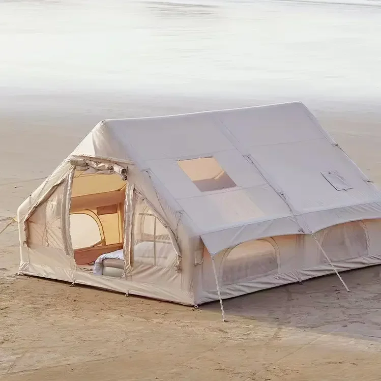 Black 12 Square Meters Outdoor Camping Inflatable Tent for 6-8 People and  Portable Easy to Set up