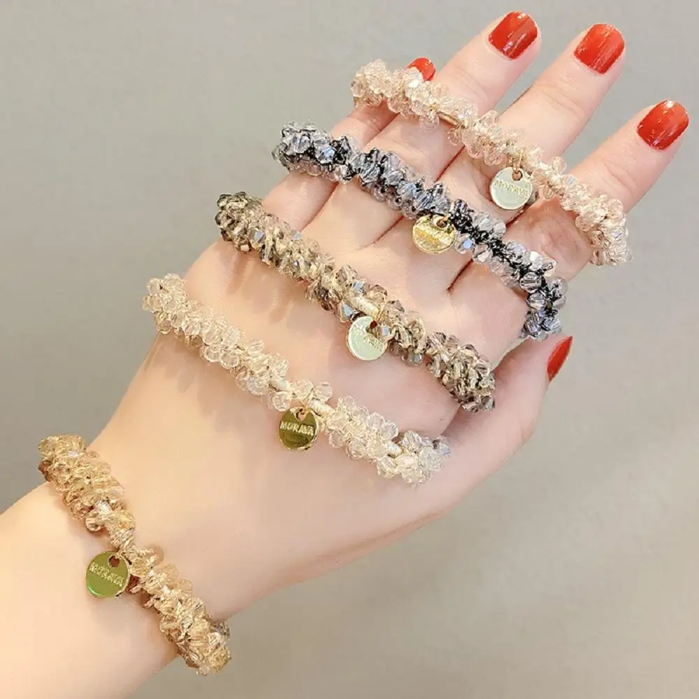 اكسسوارات الشعر الأربطة المطاطية لطيف عقال الفتيات مطاطا الخرز كريستال اللؤلؤ حلقات الشعر حبل الشعر أغطية الرأس