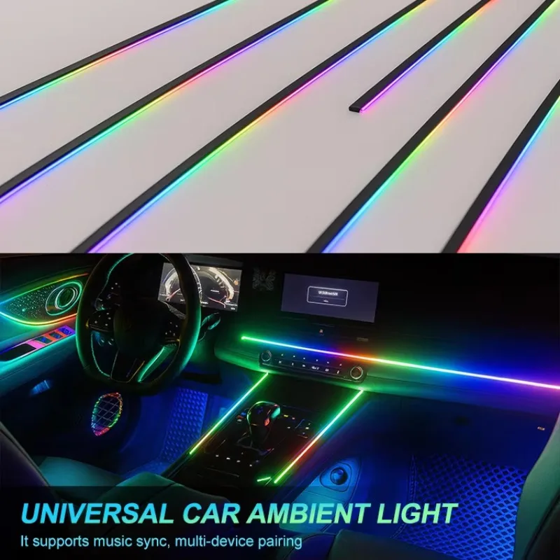 2026 High Quality  Car Ambient Lighting Kit with APP Control & Multiple Colors Universal Fitment for Enhanced Styling
