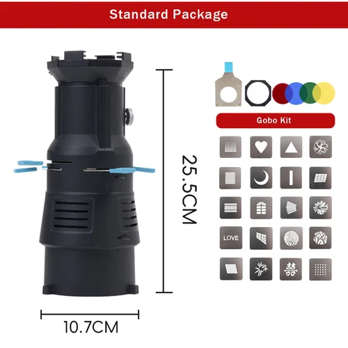 Imagen 2 del producto Focalizar Condensador fotográfico cónico Snoot Bowens Mount con formas de hojas geométricas integradas, geles de filtro Gobo