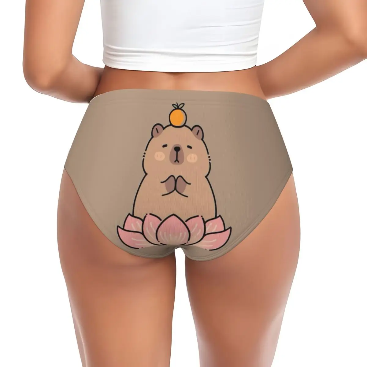 Custom Cute Capybara Funny Briefs Underwear Womens Comfortable Stretch Panties