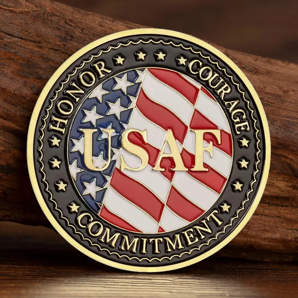 United States Air Force Golden Plated Commemorative Coin F-35 Lightning II JSF Challenge Coins Home Decoration