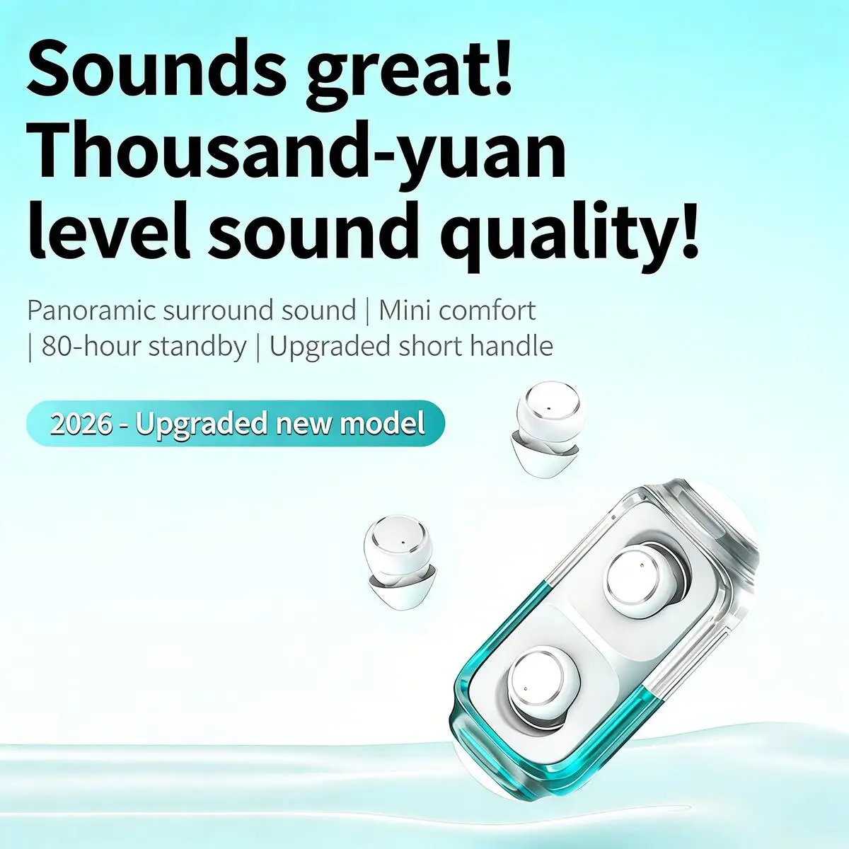 

New Mini Capsule Shape Wireless Bluetooth Earphones HiFi Stereo Low Latency Long Battery Life Comfort Fit for Music Sport Sleep