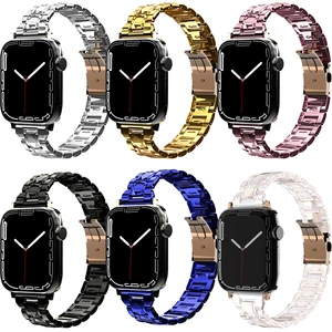 Stainless Steel Strap For Apple Watch Band 40mm 44mm 45mm 41mm 38mm 42mm Rhombic Metal Bracelet iWatch Series 3 4 5 SE 6 7 Band