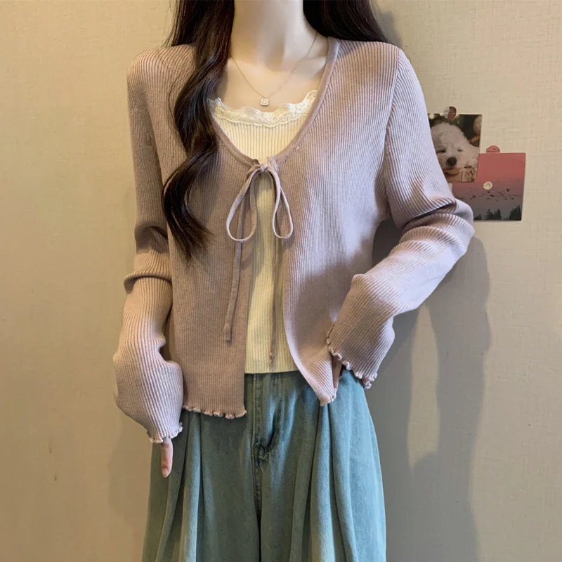 Ele Strickoberteil mit Holz für Damen, Übergröße, Herbst 2022, oulderlanges Design, Bauch, verdeckend, schlankmachend, Ef...