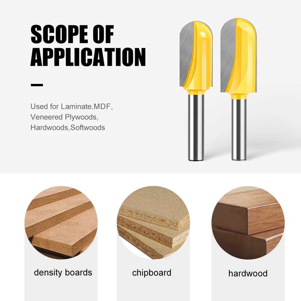 8mm Shank Long Deep Round Bottom Router Bit Woodworking Cutter For Wood Grooving Recessing And Round Bottom Making