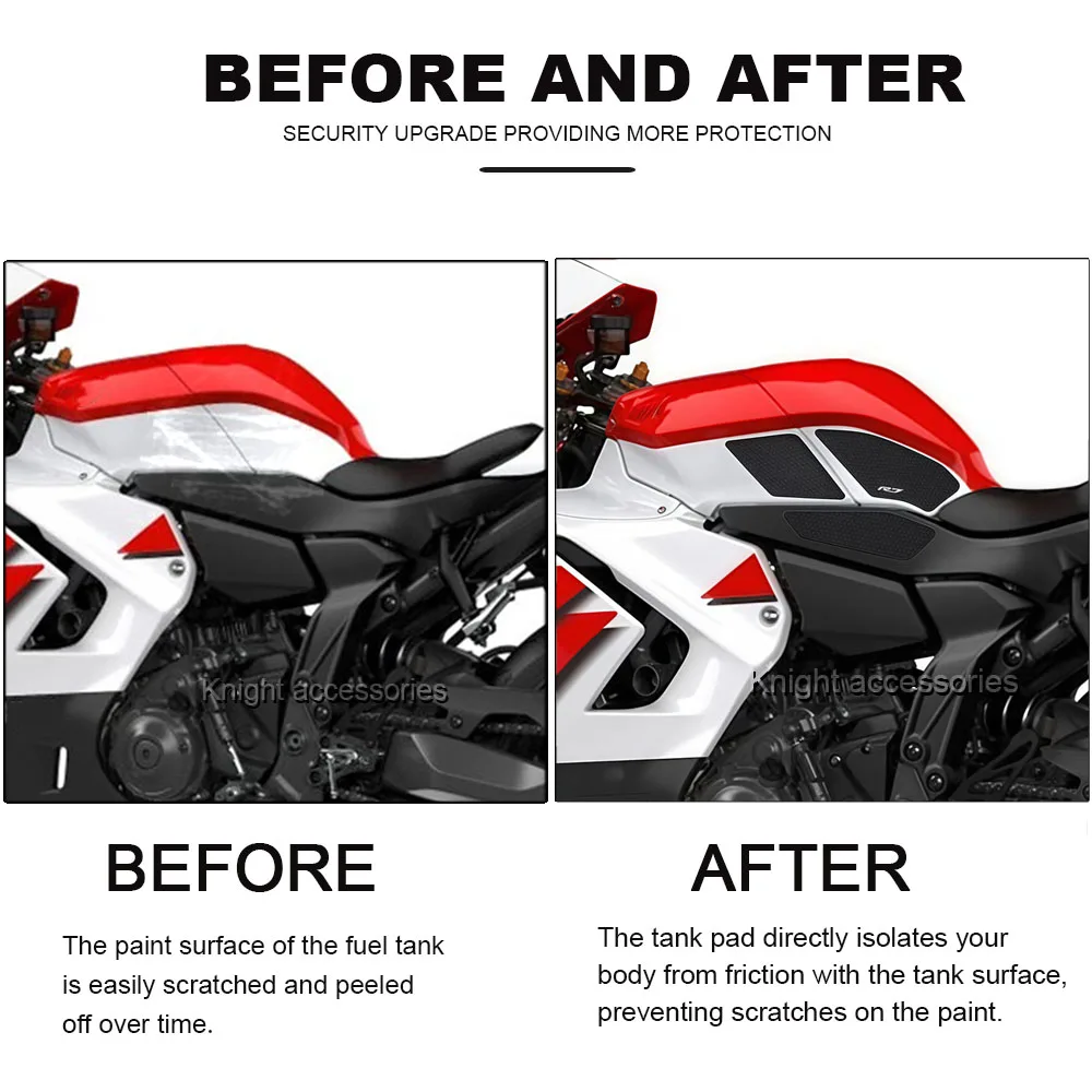 For YZF R7 YZF-R7 YZFR7 2026 New Motorcycle Non-slip Side Fuel Tank Stickers Waterproof Pad Rubber Sticker  yzf r7