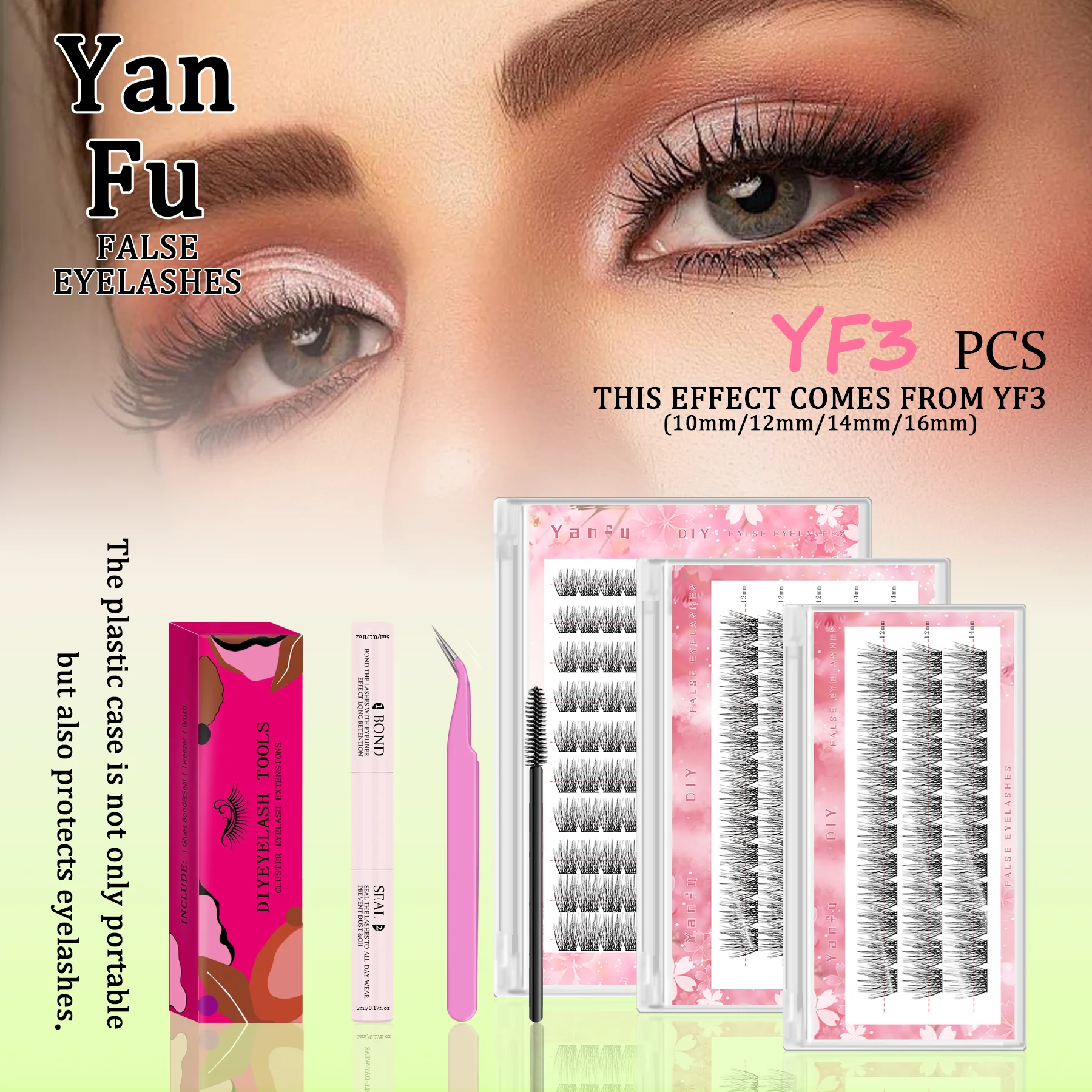 10 rows of large-capacity natural simulation thick single cluster of long curly false eyelashes thick curly lazy eyelashes