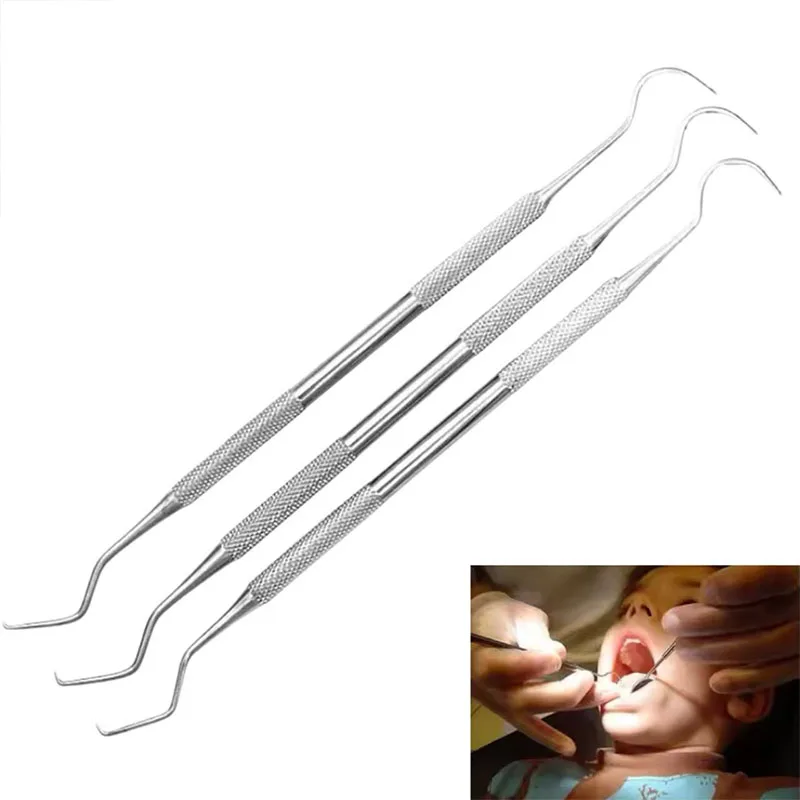 5Pcs Double Ends Dentist Teeth Clean Hygiene Explorer Probe Pick Hook Stainless Steel Oral Tools Dental Tartar Scraper Remover