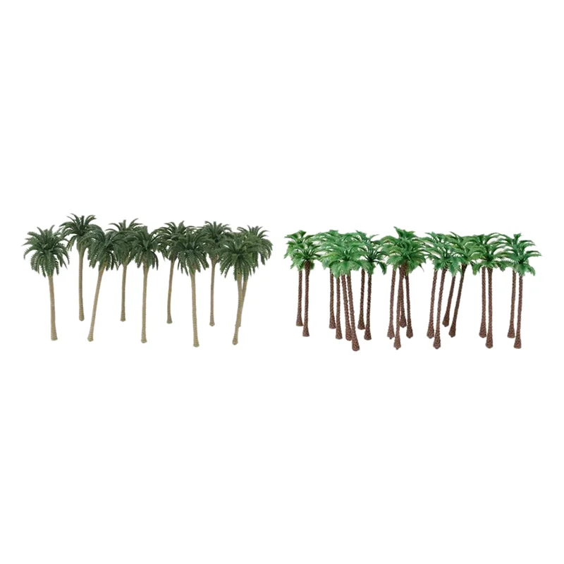 AS96-200 Pcs Model Pohon Kelapa/Model Pemandangan Plastik Buatan untuk Tata Letak Diorama Hutan Hujan