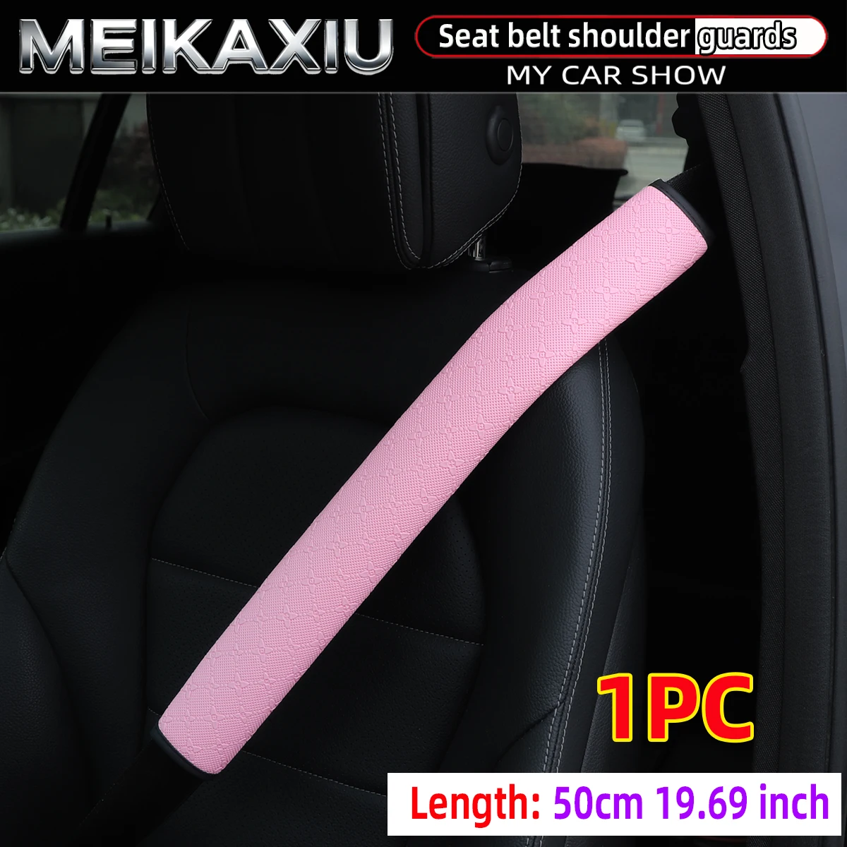 50cm Long PU Leather Embossed Car Shoulder Pads Safety Belt Decorative Cushions One Or Two Star Design for Taxi Truck Bus