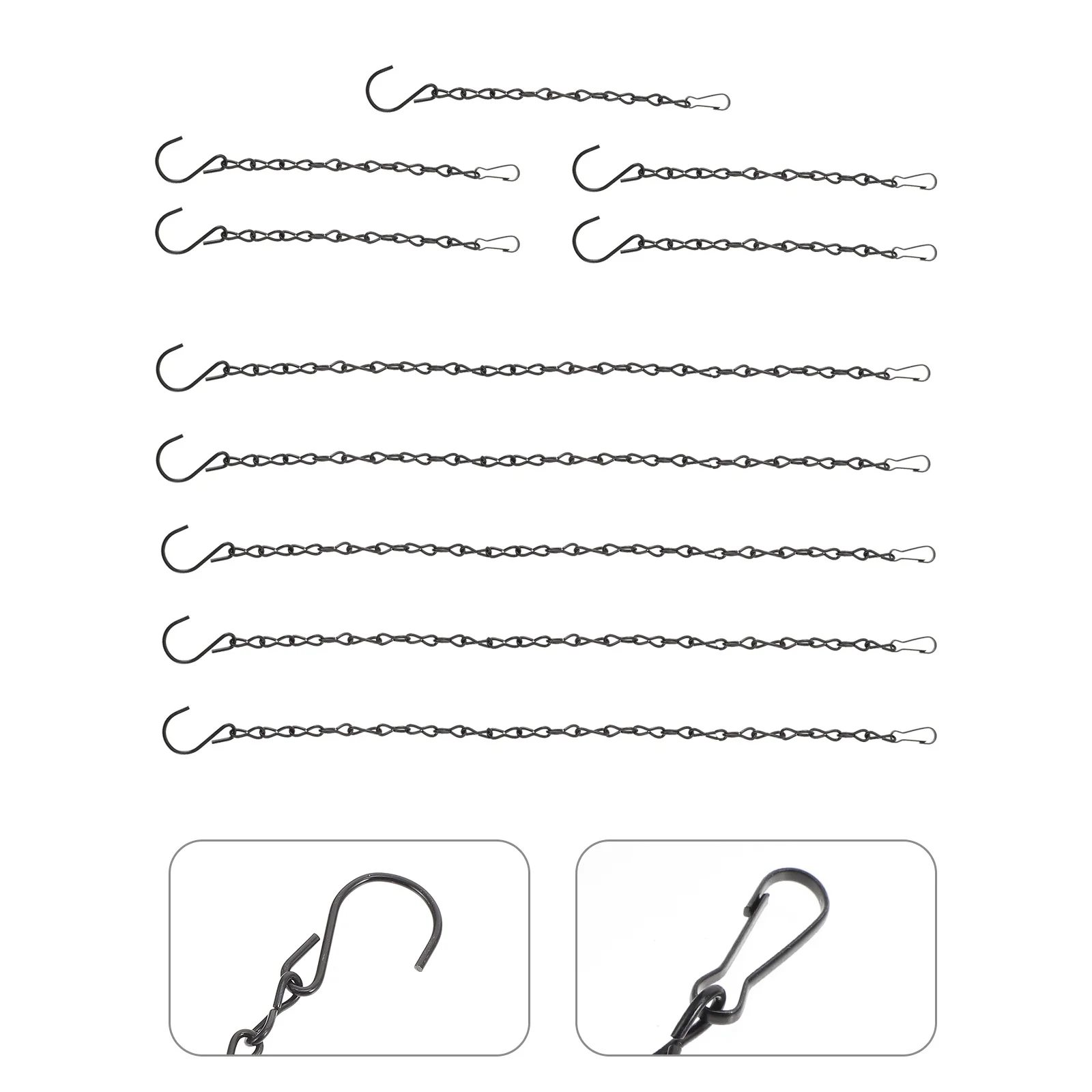 

10Pcs Metal Bird Cage Hook Chains Weather Resistant Iron Hanging Chains for Plants Wind Chimes Lanterns Flower Pots Decorative