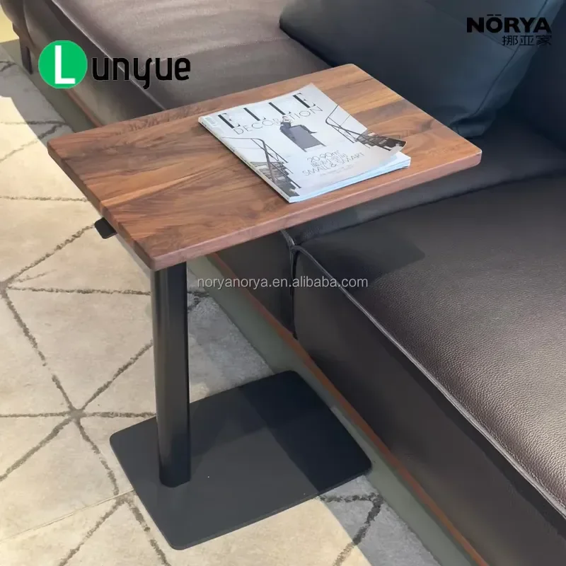 Luxury Walnut Height Adjustable Coffee Table Modern Liftable Sofa Side Table for Small Spaces Durable Wood Furniture