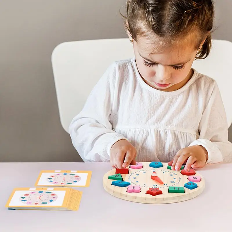 子供のための安全な木製時計,学習と教育玩具,明るい色,子供,男の子と女の子のための教育