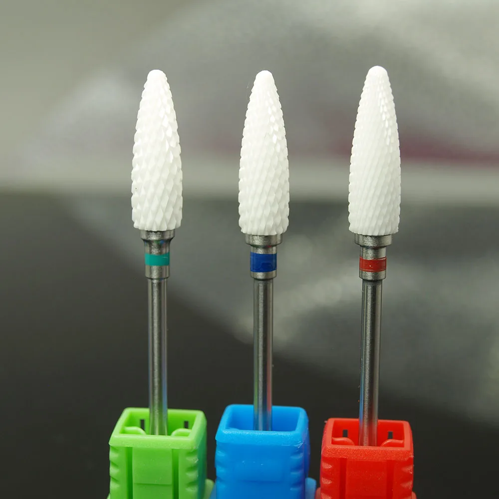 1 Stück langer Keramik-Nagelbohrer 3/32 Zoll – professioneller Nagelfräser zum Entfernen von Gel und zur Nagelformung