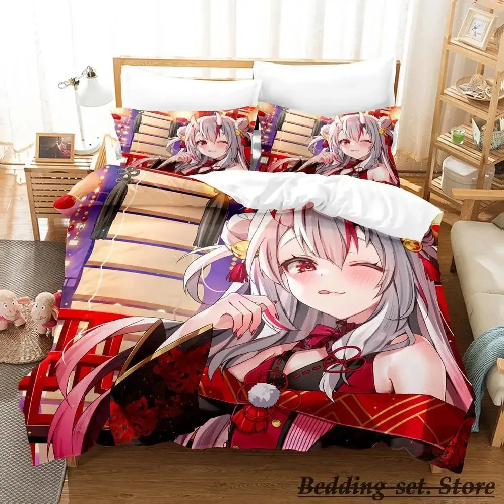 

2023 Nakiri Ayame Bedding Set Single Twin Full Queen King Size Bed Set Adult Kid Bedroom Duvetcover Sets Anime parure de lit Bed