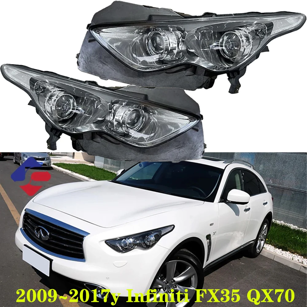 1pcs secondhand car bumper headlamp For Infiniti QX70 headlight 2009~2017y head lamp for Infiniti FX35 fog lamp