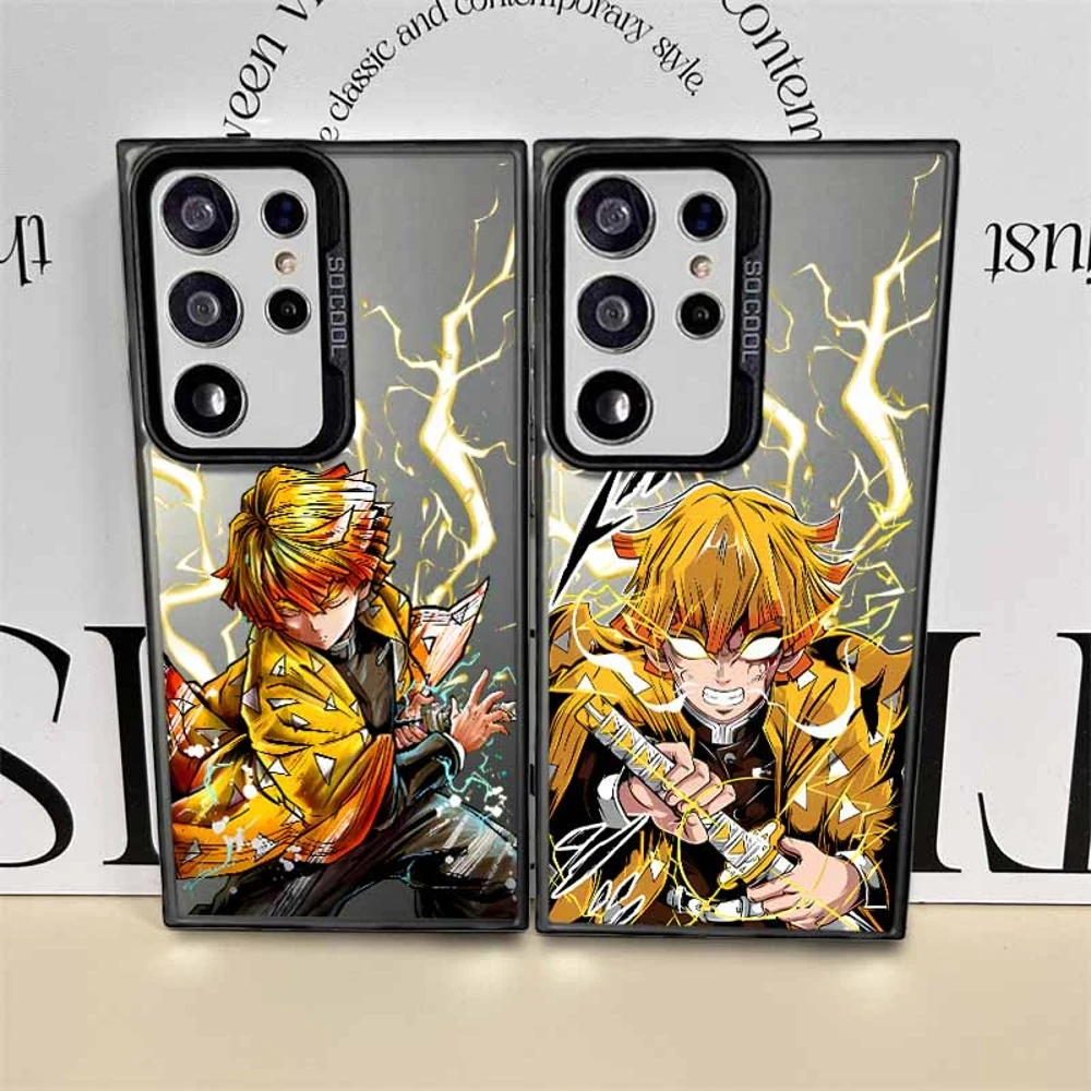 Demon Slayer Agatsuma Zenitsu Cover For Samsung Galaxy S26 S25 Edge S24 S23 S22 S21 S20 FE Ultra Plus Colorful Phone Case