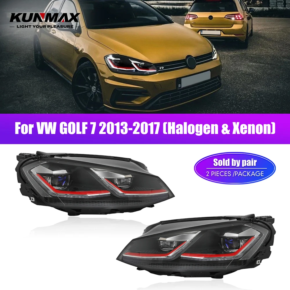 For VW GOLF 7 2013-2017 LED Front Headlights Car Headlight Assembly Halogen Xenon GTI Dynamic Turning Signal DRL Head Lamp