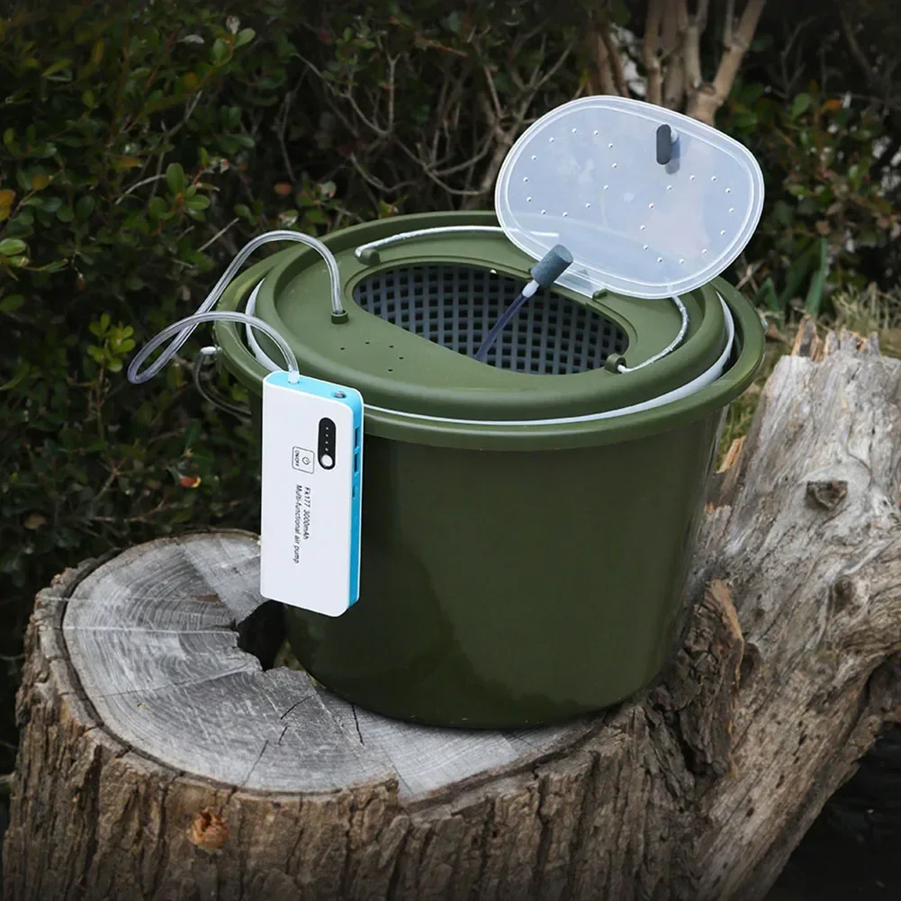 Fishing Aerator Air Pump USB Charging Oxygen Pump Car Oxygenated Adjustable Stainless Steel Clip For Live Bait Bucket