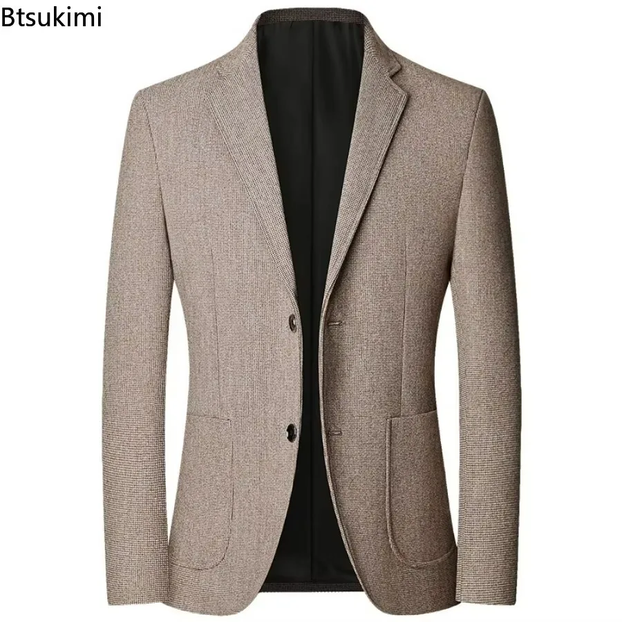 

2025 Soft Light Jacket Suit Top Men Spring Autumn Leisure Business Jackets Basic Versatile Suits Slim-Fit Blazer Coats For Man