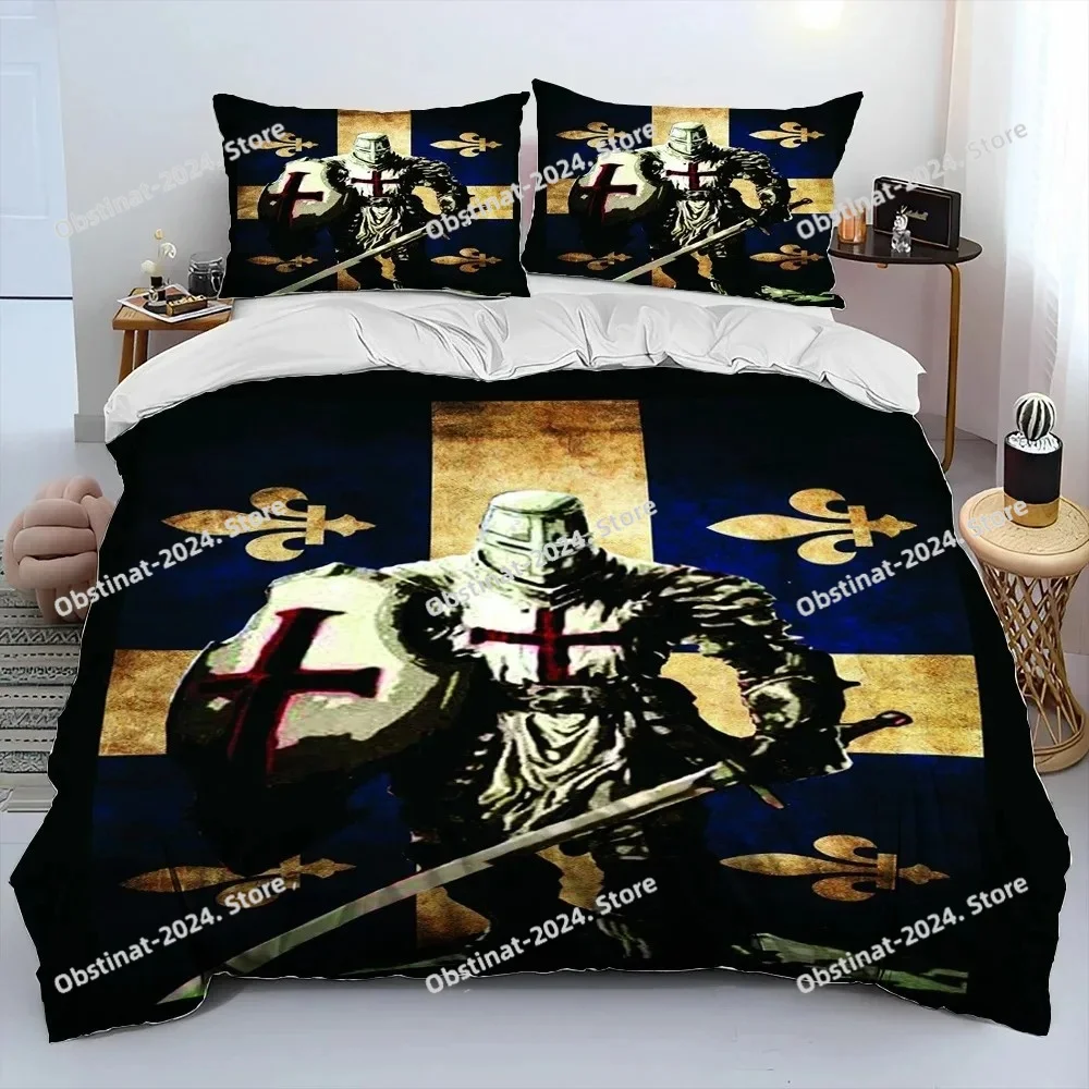 

Cavalier Knight Templar Crusaders Comforter Bedding Set,Duvet Cover Bed Set Quilt Cover Pillowcase,king Queen Size Bedding Set