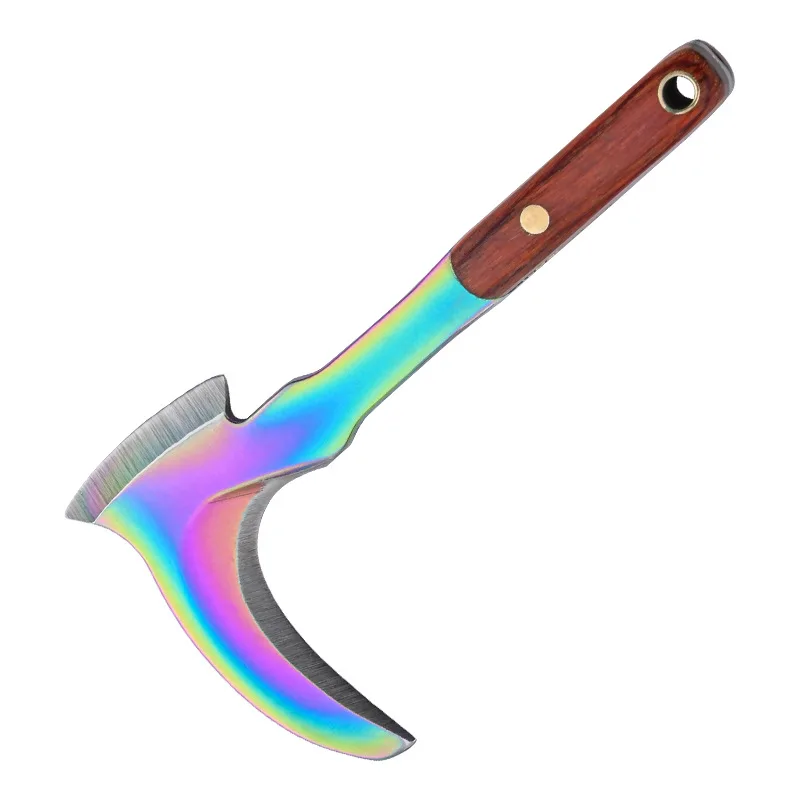 Fade Titanium Keychain Knife Sickle Stainless Steel Sharp Blade Mini Axe Outdoor Camping Survival Tool EDC