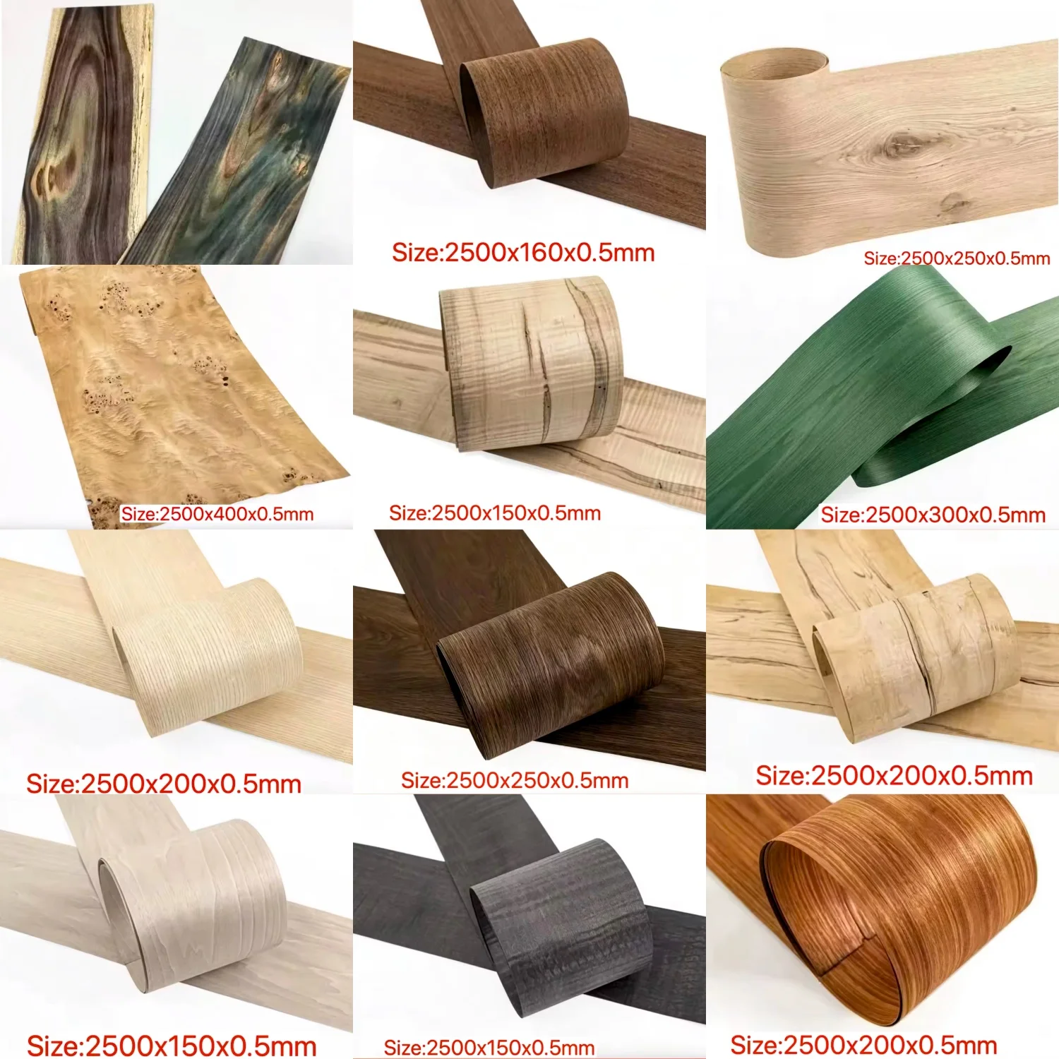 0.5 مللي متر قشرة خشبية سميكة طبيعية ورقة خشب الورد معقود البلوط الحور العقدة أحسب خشب القيقب القشرة الغيتار المتكلم القشرة الزخرفية #1