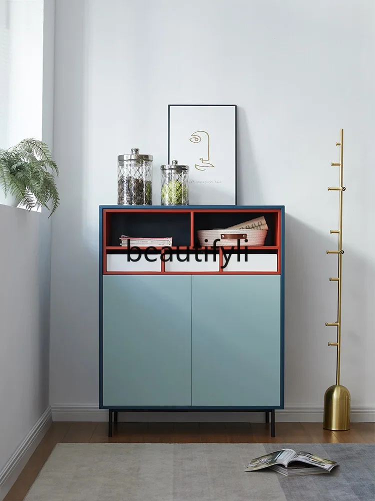 New arrive Italian minimalist solid wood dining side cabinet, living room storage cabinet, wall side cabinet