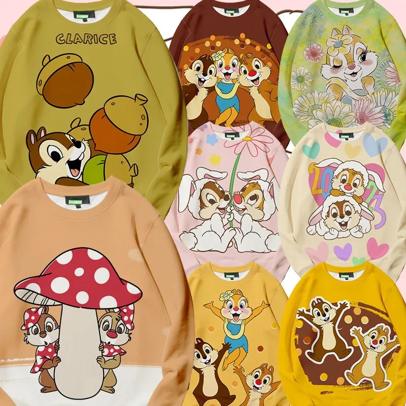 

Chichititi Animation Co-branded Couple Hoodie Men Round Neck Disney Squirrel Couple Dress Coat