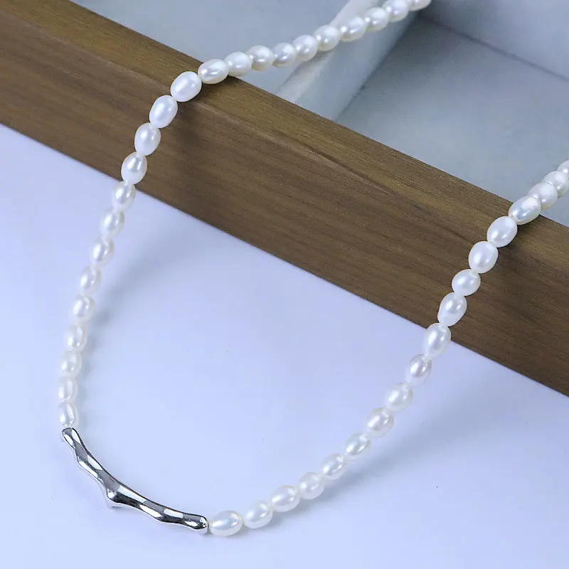

Luxury 3-5mm Natural Freshwater Pearl Beads Choker for Women Fashion Chain Necklace White Pearls Necklaces Collar Jewelry Gifts