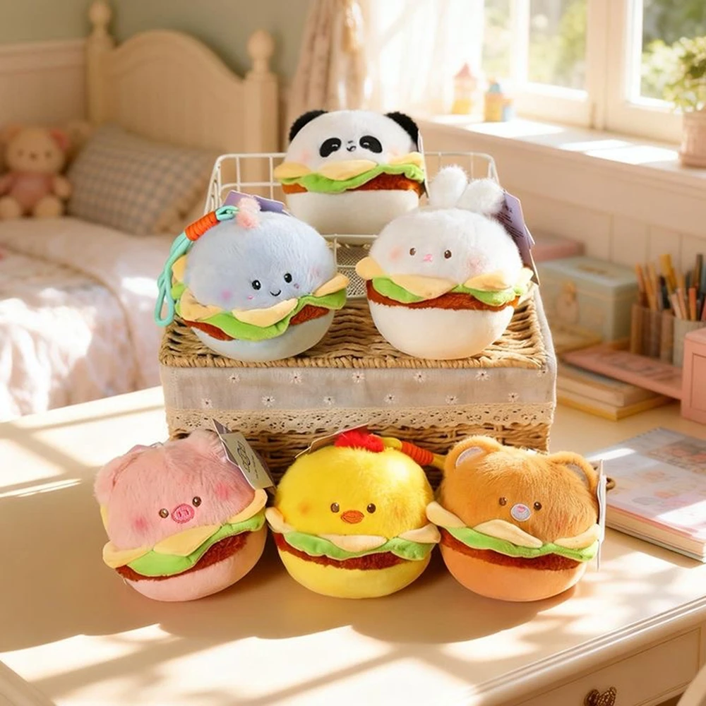 

Hot-selling Cute Table Companion Hamburger Animal Plush Toys - Piglet, Panda, Rabbit, Chicken. Ideal Children's Birthday Gifts