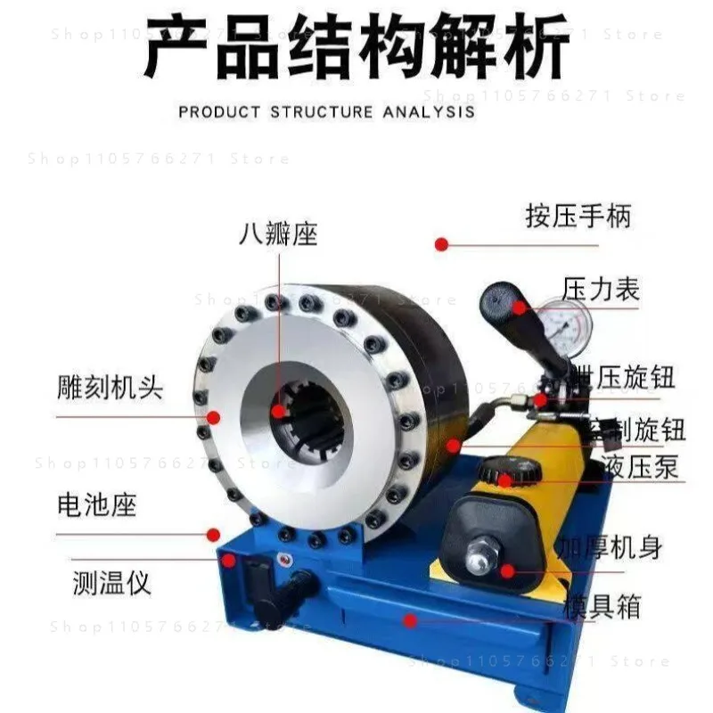 Hydraulic Hose Crimping Tool, Manual Portable for Brake Pipe & High Pressure Oil Hose