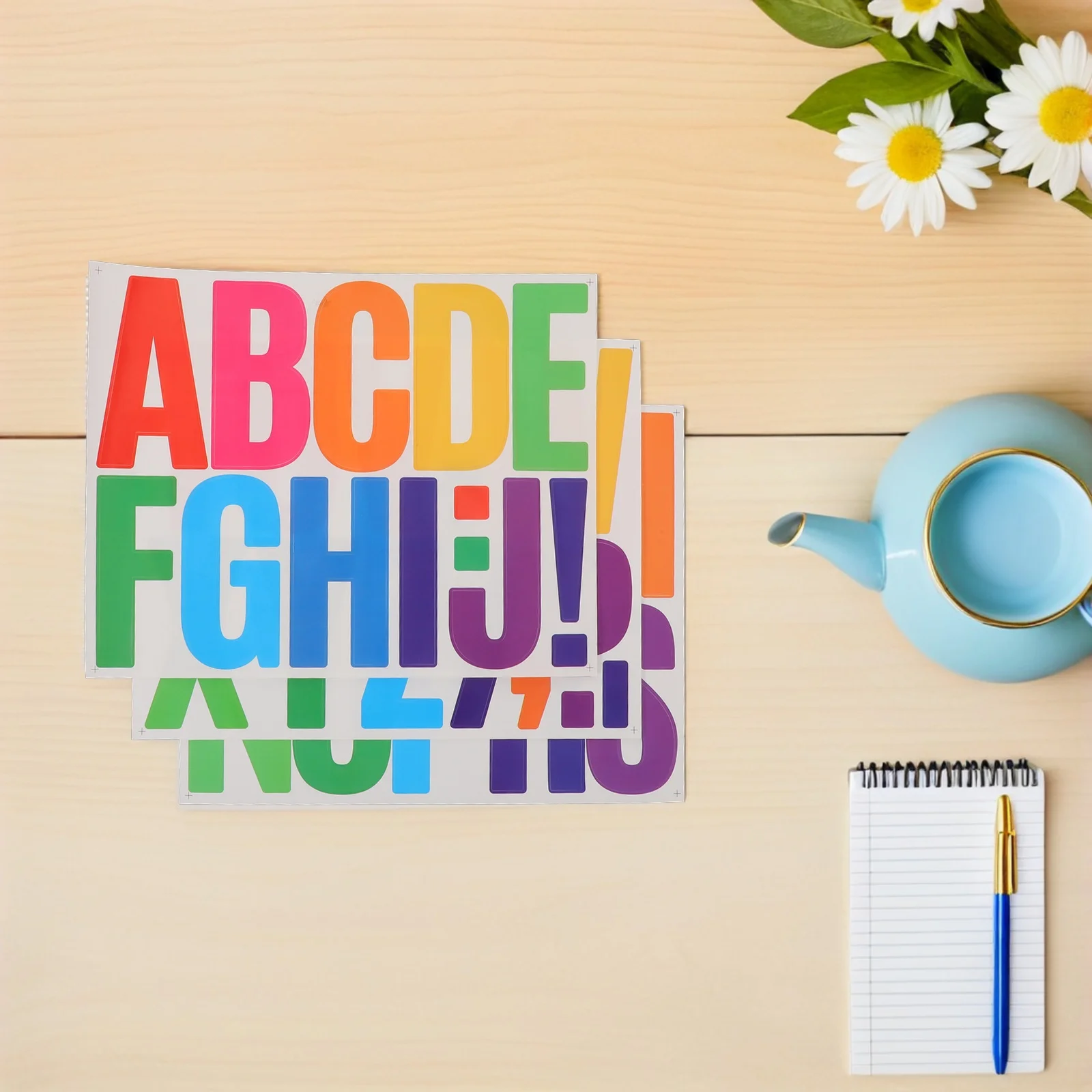 

5 set 5 Sets 3 Inch Waterproof Alphabet Stickers Self-Adhesive Letters For Bulletin Board Classroom Decor Mailbox Diy Craft Kids