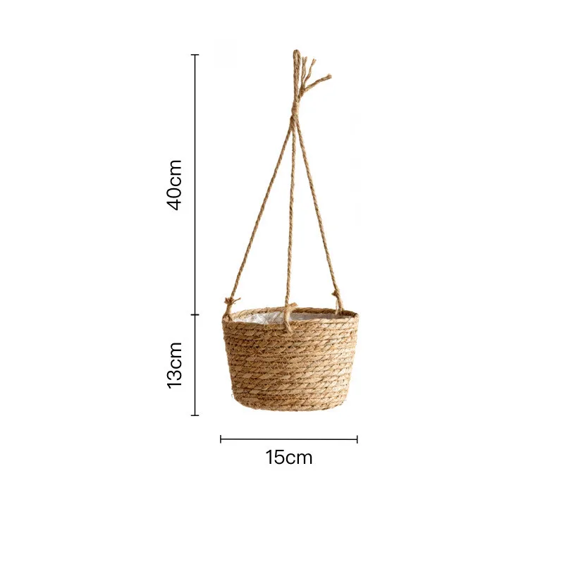 Gardening Plant Hanging Basket Flower Pot Grass Planter Handmade Flower Plant Pot Basket Home Wall Garden Courtyard Decoration