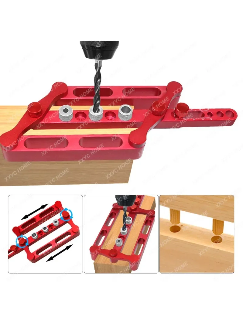 Self Centering Dowelling Jig, Metric Standard 6/8/10mm Dowels Jig, Wood Dowel Hole Drilling Guide Woodworking Positioner Locator