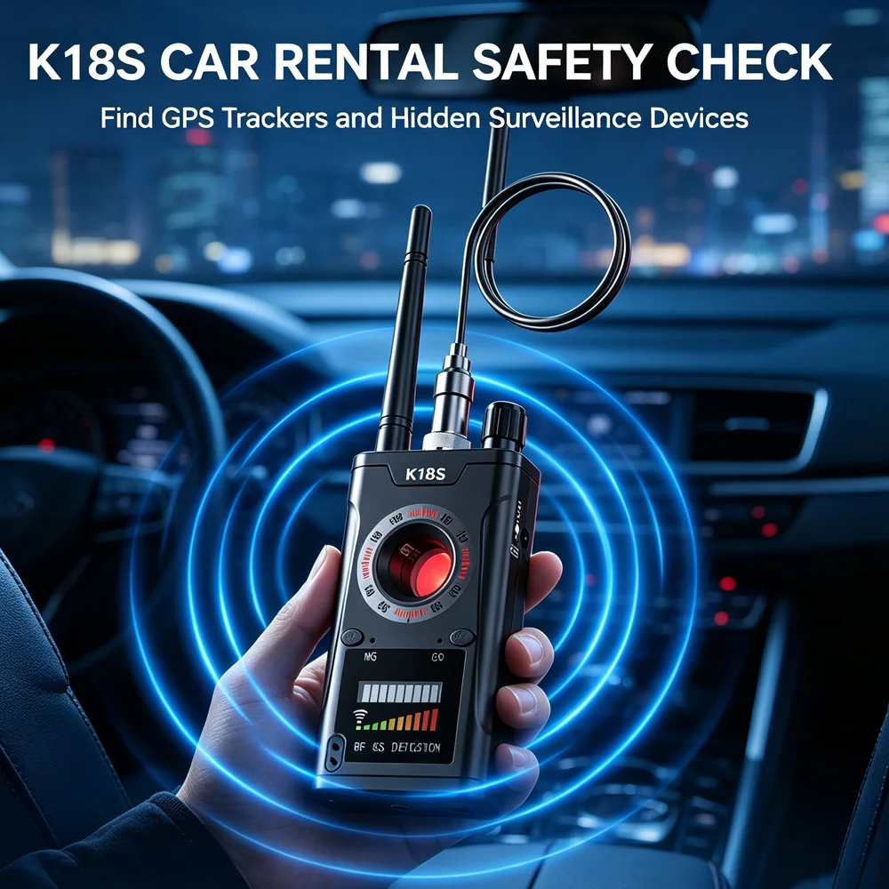 携帯型k18sプロフェッショナル・アンチスパイ・ワイヤレスrf信号検知器、隠しカメラスキャナー、gps追跡装置、gsm盗聴器検知器、rf検知器