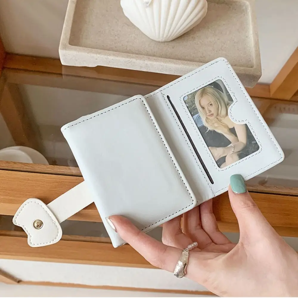 

Lovely Portable Flower Printed Wallet PU Leather Multiple Card Short Leather Purse Cute Card Pouch Three Fold Wallet Travel