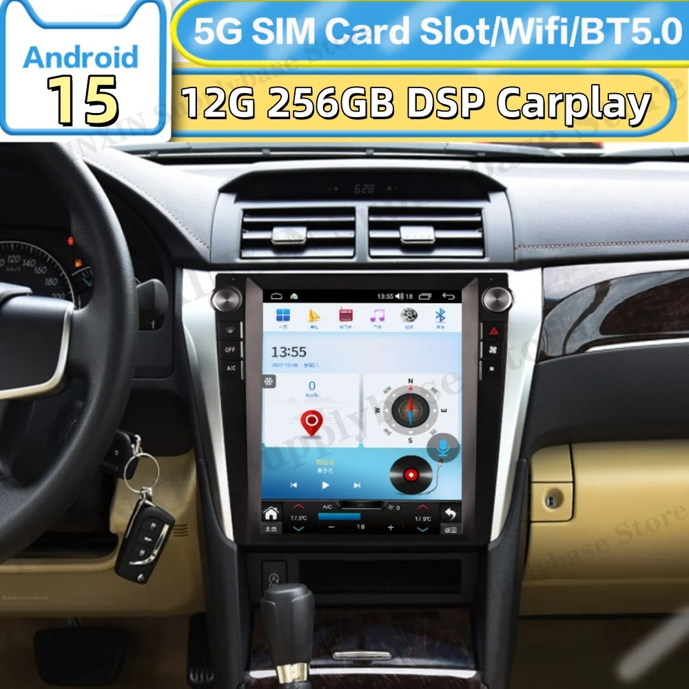 

Android 15 HD экран для Toyota Camry 2012 ~ 2017, GPS-навигация, автомобильное радио, автомобильный мультимедийный стереоприемник, головное устройство Carplay