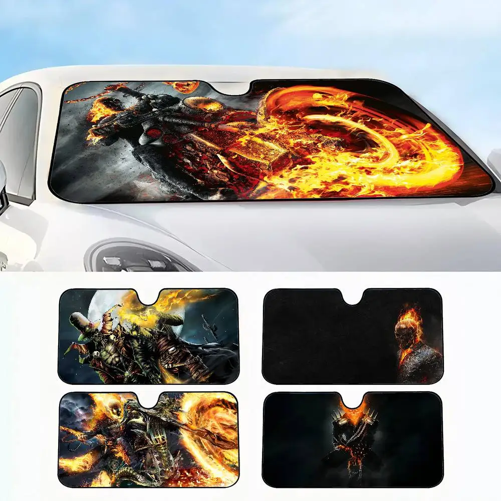 

Movie G-Ghost-R-Rider Car Windshield Foldable Sun Shade Cover Block Reflector Portable Breathable Anti UV Protector Screen