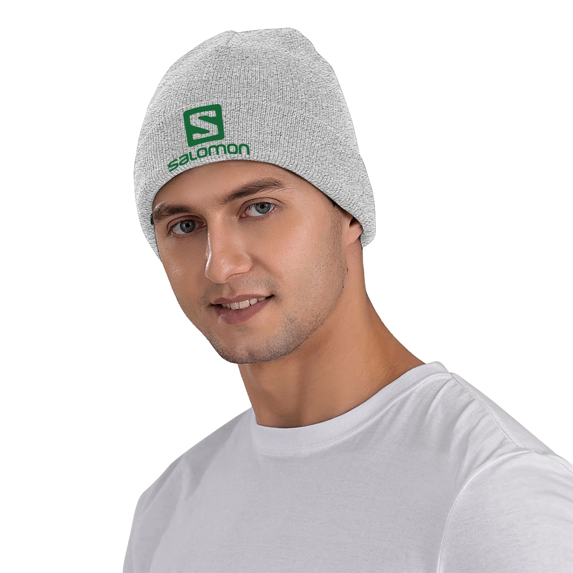 Salomons Logo Knitted Hat Women's Men's Beanie Autumn Winter Hats Acrylic  Warm Caps